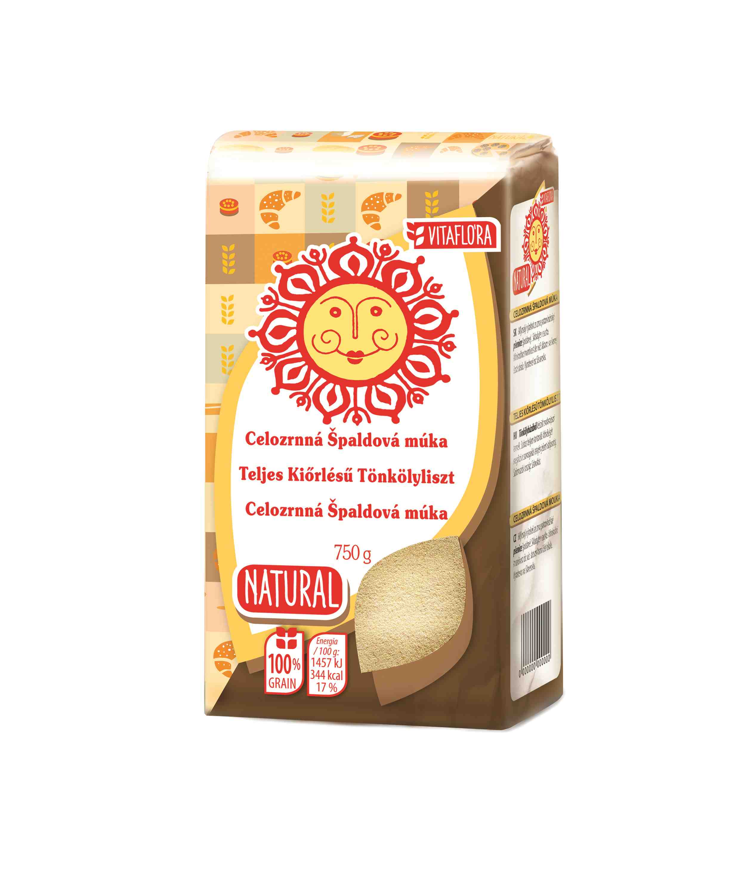 VITAFLÓRA špaldová múka celozrnná 750g